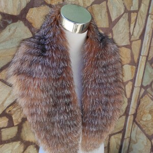 Gorgeous crystal fox fur collar scarf, detachable warm fur stole, elegant soft fur shawl