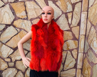 Gorgeous Real Fox Fur Scarf for Women Red Orange • Fox Fur Scarf • Real Fur Collar • Genuine Fur Wrap