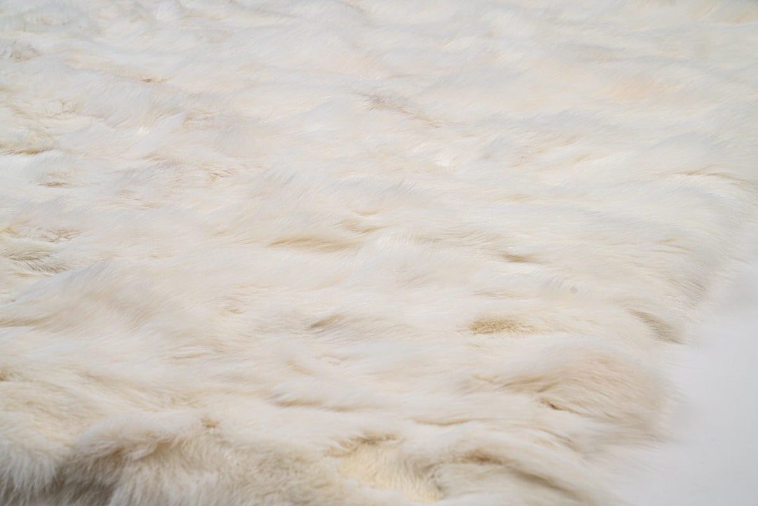 Real White Fox Fur Blanket Throw Housewarming Gift Sofa Etsy