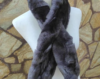 Fur scarves, fur scarf womens, rex rabbit fur scarf, fur collar