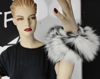 Fur cuffs, fur cuffs for wrists, fox fur cuffs