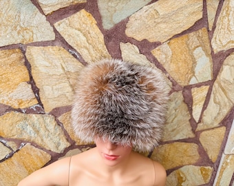 Gorgeous Real Fox Fur Hat Full Skin - Handcrafted Elegance for Winter Chic - Ethically and Organically Farmed Fox Fur