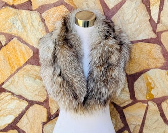 GORGEOUS Crystal FOX FUR Collar • Real Fur Collar • Real Fur Scarf • Fur Wrap • Fur Shawl