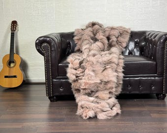 Gorgeous Pink Fur Blanket • Personalized Fox Fur Blanket Throw • Handmade Genuine Fur Blanket • Fur Bedspread n Sofa Cover