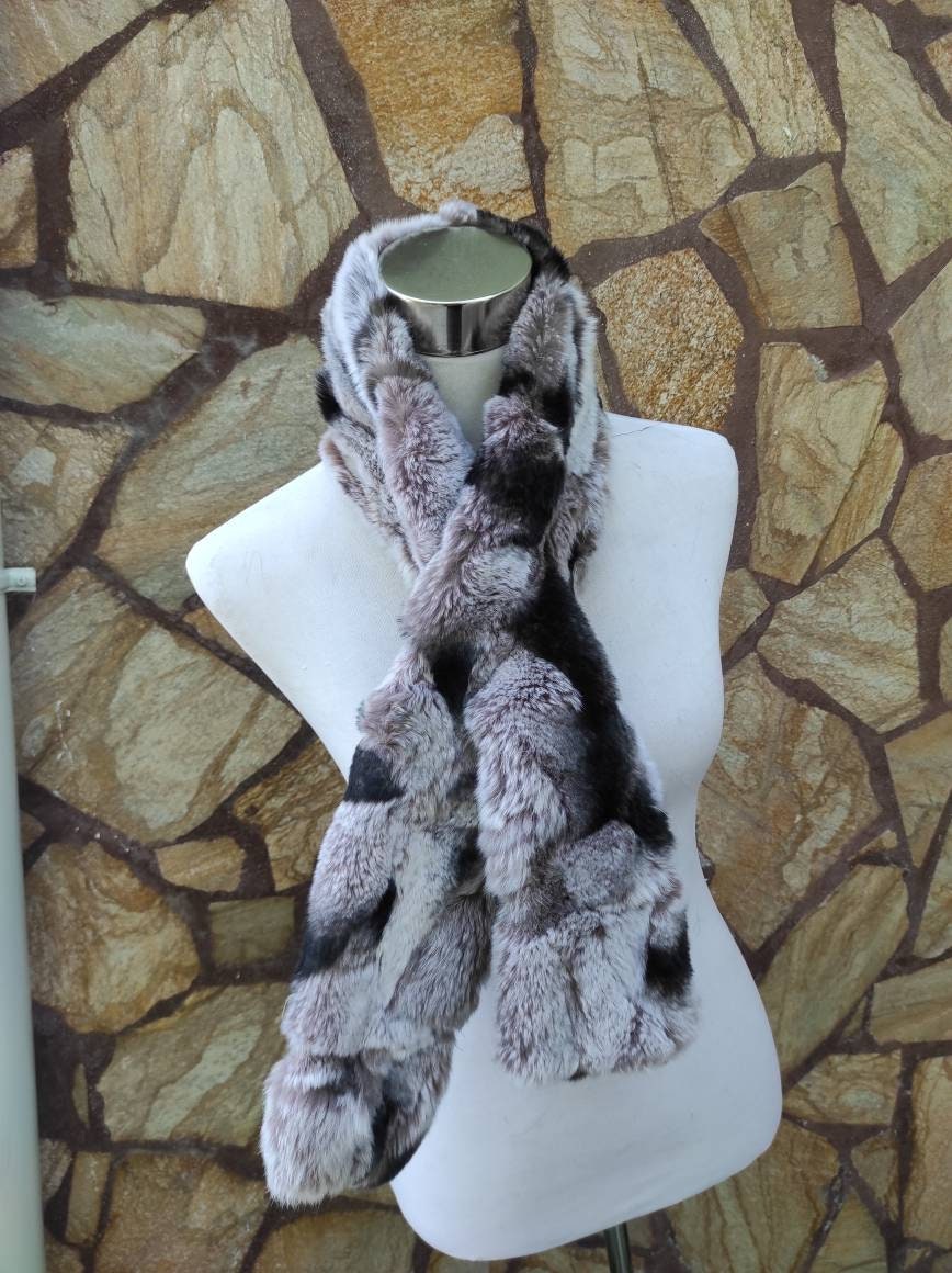 rabbit fur scarf