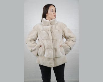 GORGEOUS Beige Mink Fur Coat • Real Fur Jacket • Timeless Fur Look • Cozy Winter Style • Authentic Mink Blazer • Soft Fur Clothing