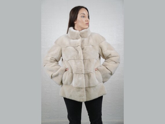 Veste En Véritable Fourrure De Vison Rouge - Super élégante, Taille S, Neuve Sans étiquettes