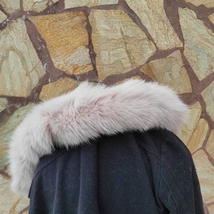 Fur trim for hood, beige fox fur collar, fur collar