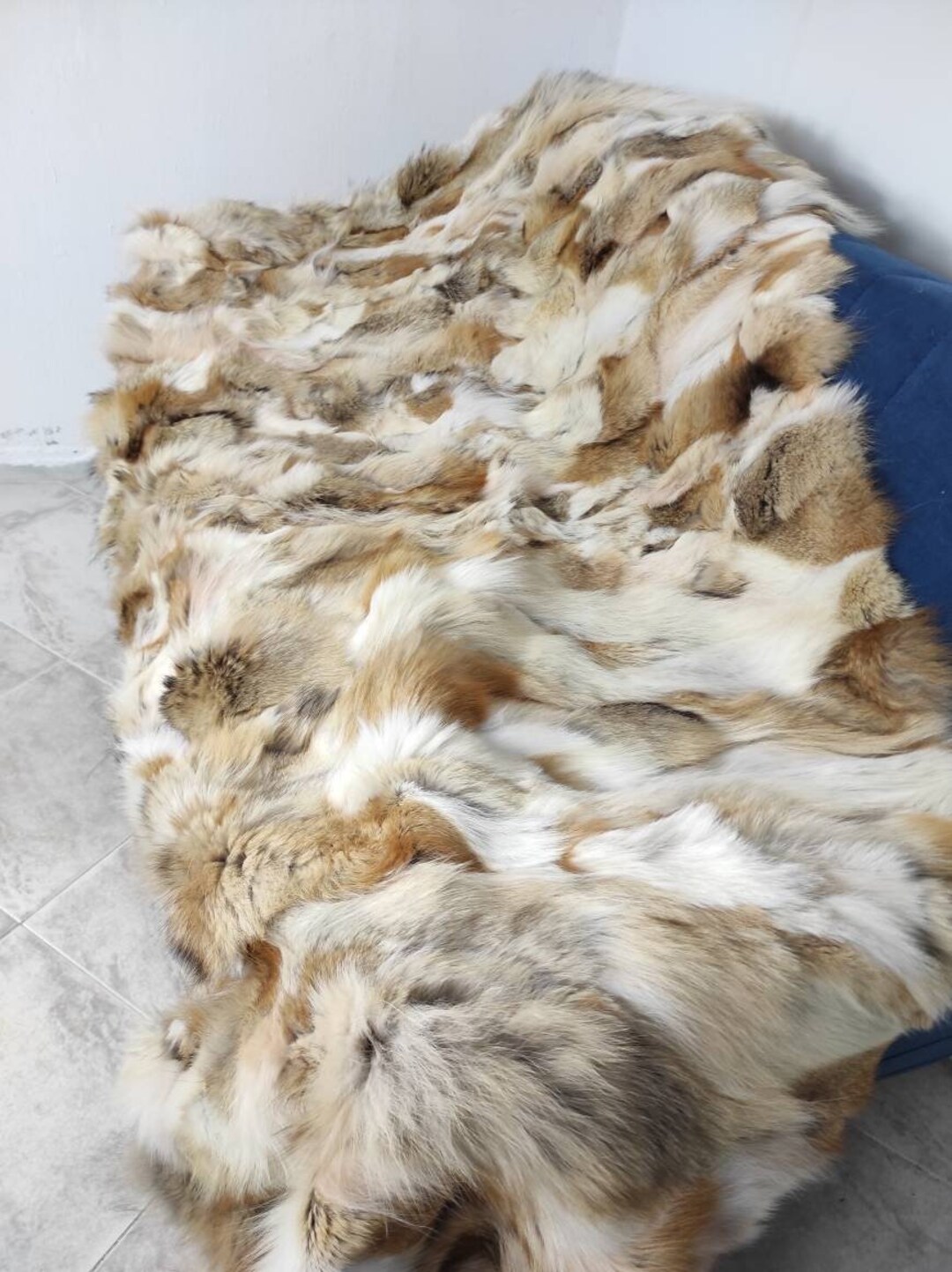 Real Fox Fur Blanket Throw Personalized Real Fur Comforter Etsy