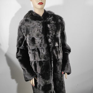 Real Black Mink Fur Coat for Women • Personalized Mink Fur Jacket  • Vintage Fur Coat