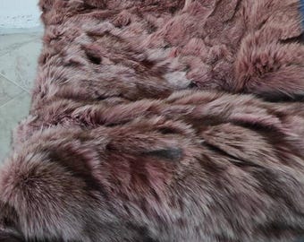 Real Fur Blanket • Personalized Fox Fur Blanket Throw • Handmade Genuine Fur Blanket • Fur Bedspread n Sofa Cover