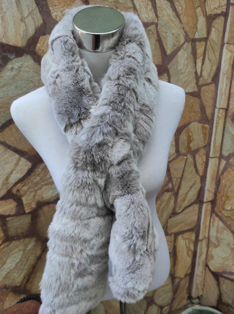 Fur Scarves, Fur Scarf Womens, Rex Rabbit Fur Scarf, Fur Collar - Etsy