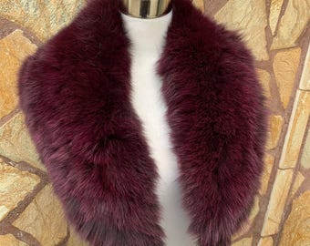 GORGEOUS Real Red FOX FUR Collar • Handcrafted Winter Fashion Accessory • Real Fur Scarf • Fur Wrap • Fur Shawl