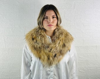 BEAUTIFUL finn RACCOON FUR Collar • Real Fur Collar • Real Fur Scarf • Fur Wrap • Fur Shawl