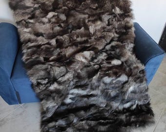 Real Fur Blanket • Personalized Fox Fur Blanket Throw • Handmade Genuine Fur Blanket • Fur Bedspread n Sofa Cover