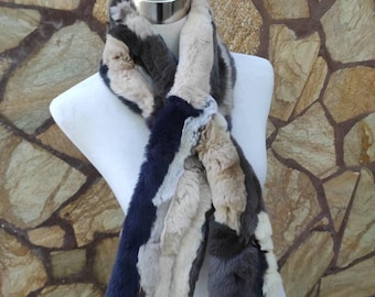 Fur scarves, fur scarf womens, rex rabbit fur scarf, fur collar