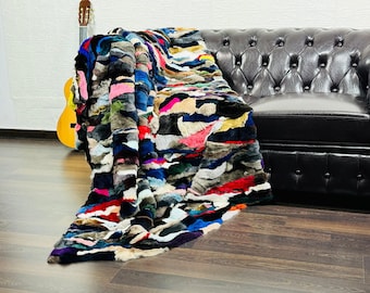Luxurious Real Rex RABBIT Fur Blanket Throw Colorful - Personalized Handcrafted Warm for Home - Organically and Ethically Farmed Rabbit Fur