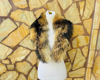 Luxurious finn RACCOON FUR Collar • Real Fur Collar • Real Fur Scarf • Fur Wrap • Fur Shawl