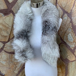 Fur trim for hood Natural • Fox Fur Collar Scarf •  Fur Trim for Jacket •  Fox Fur Scarf Collar