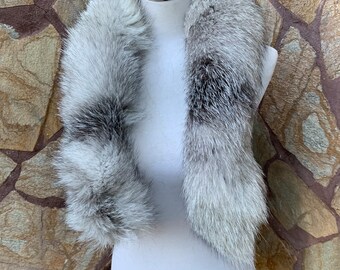 Fur trim for hood Natural • Fox Fur Collar Scarf •  Fur Trim for Jacket •  Fox Fur Scarf Collar