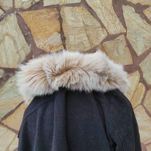 Fur trim for hood, beige fox fur collar, fur collar