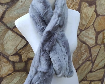 Fur scarves, fur scarf womens, rex rabbit fur scarf, fur collar