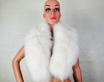 Wedding White fur collar, White fox fur collar, Fox fur collar, Wedding fur stole,  Bridal fur stole, Fur wrap, Bridal fur bolero