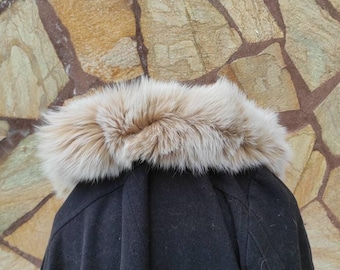 Fur trim for hood, beige fox fur collar, fur collar