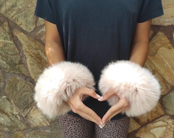 Fur cuffs, fur cuffs for wrists, fox fur cuffs