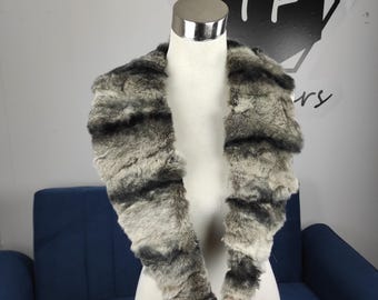 Fur Collar, fur scarf, real fur scarf, fur warm neck, Rabbit fur scarf