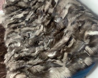 Real Fur Blanket • Personalized Fox Fur Blanket Throw • Handmade Genuine Fur Blanket • Fur Bedspread n Sofa Cover