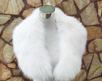 Wedding fur collar, White fox fur collar, Fox fur collar, Wedding fur stole,  Bridal fur stole, Fur wrap, Bridal fur bolero