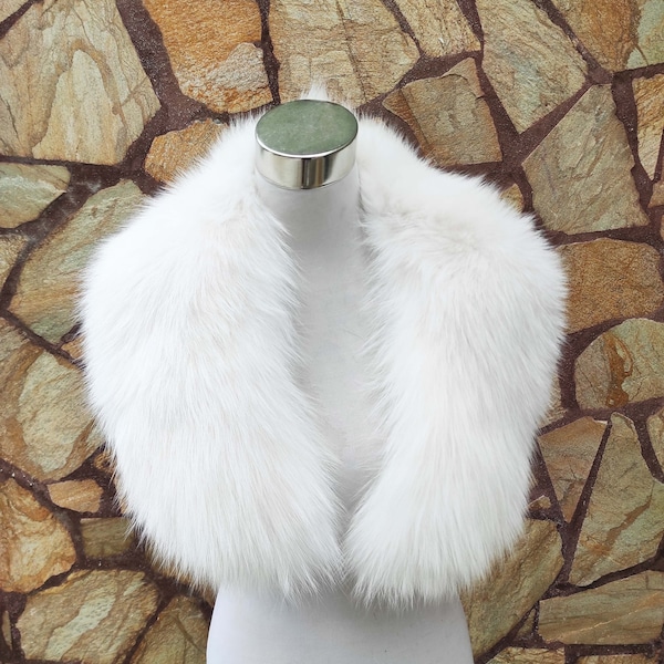 Wedding fur collar, White fox fur collar, Fox fur collar, Wedding fur stole,  Bridal fur stole, Fur wrap, Bridal fur bolero