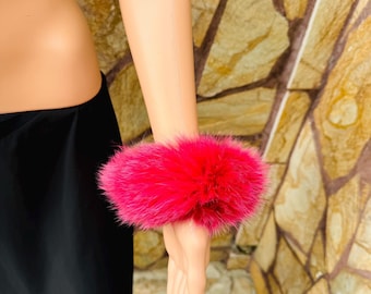 Fur cuffs, fur cuffs for wrists, fox fur cuffs