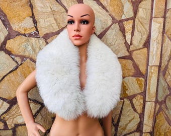 Fox fur collar scarf for jacket detachable fur stole wrap ideal gift for her