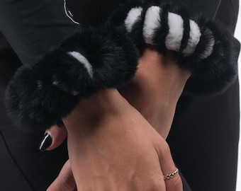 Fur cuffs, fur cuffs for wrists, fox fur cuffs
