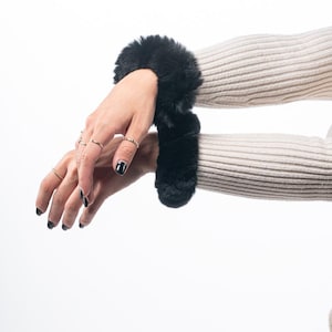 Fur cuffs, fur cuffs for wrists, rabbit fur cuffs