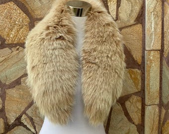 Beige Fur Collar • Real Fox Fur Collar • Real Fur Scarf • Fur Wrap • Fur Shawl