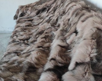 Real Fur Blanket • Personalized Fox Fur Blanket Throw • Handmade Genuine Fur Blanket • Fur Bedspread n Sofa Cover