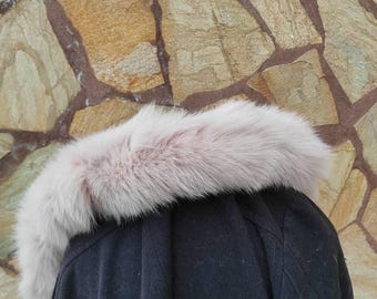 Fur trim for hood, beige fox fur collar, fur collar