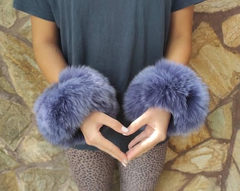 Fur cuffs, fur cuffs for wrists, fox fur cuffs