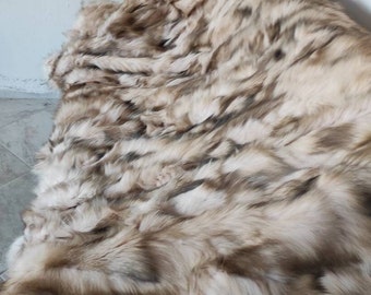 Real Fur Blanket • Personalized Fox Fur Blanket Throw • Handmade Genuine Fur Blanket • Fur Bedspread n Sofa Cover