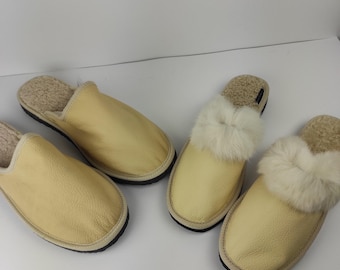 Fur slippers,sheepskin slippers,leather slippers,fur slippers for couple
