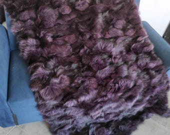 Real Fur Blanket • Personalized Fox Fur Blanket Throw • Handmade Genuine Fur Blanket • Fur Bedspread n Sofa Cover