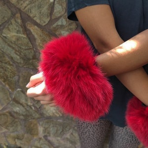 Fur cuffs, fur cuffs for wrists, fox fur cuffs