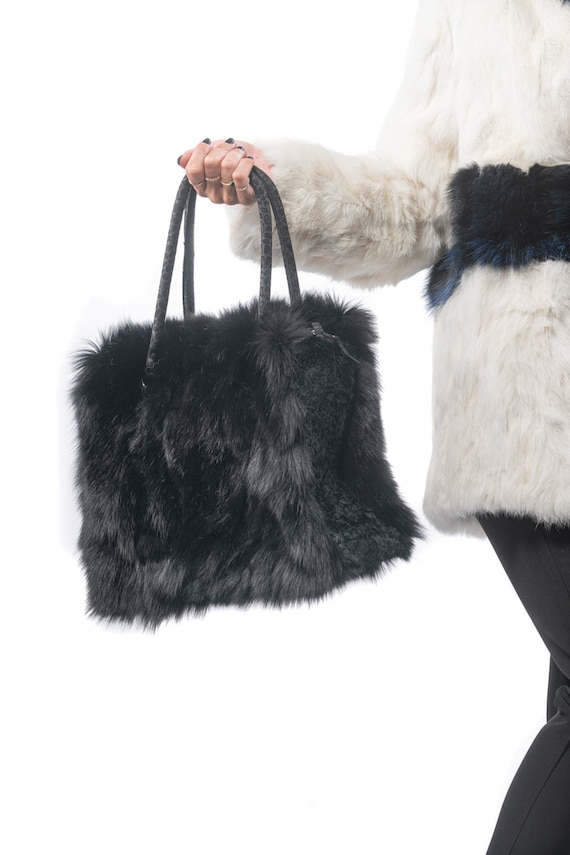 Buy Fur Bags Fur Shoulder Bag Fur Bag Black Online in India Etsy
