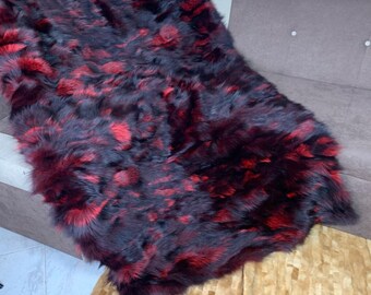 Real Fur Blanket • Personalized Fox Fur Blanket Throw • Handmade Genuine Fur Blanket • Fur Bedspread n Sofa Cover
