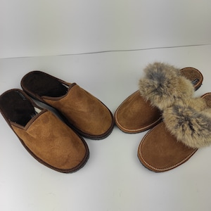 Fur slippers,sheepskin slippers,leather slippers,fur slippers for couple