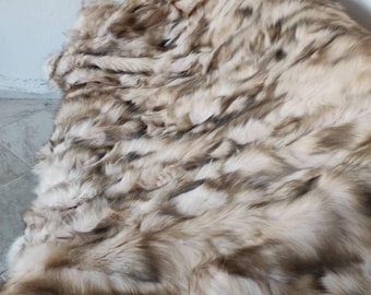 Real Fur Blanket • Personalized Fox Fur Blanket Throw • Handmade Genuine Fur Blanket • Fur Bedspread n Sofa Cover