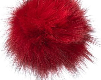 Red Real Fox Fur Pom Pom Keychain - Handmade Fur Ball Keyrings For Car or House Keys & Bags | Women Accessories For Birthdays Gift